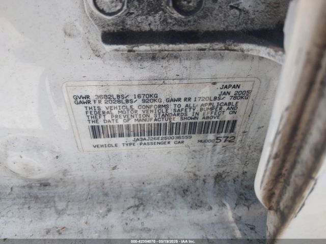 2005 MITSUBISHI LANCER JA3AJ26E25U036559 Photo 8
