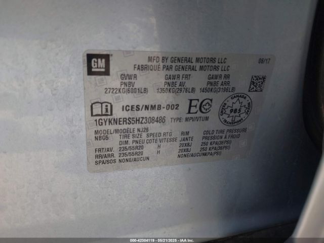 2017 CADILLAC XT5 1GYKNERS5HZ308486 Photo 8