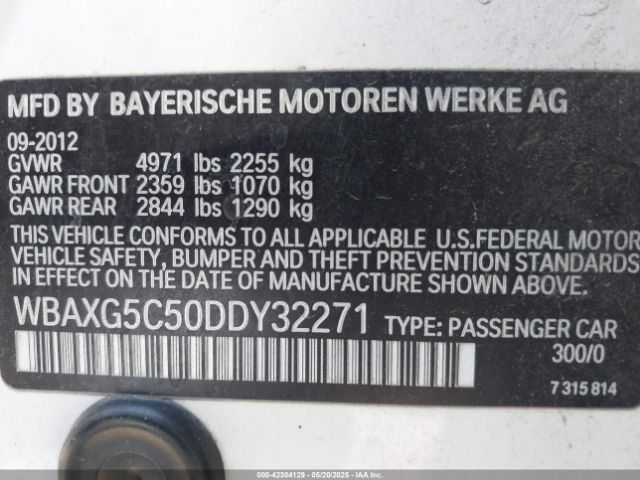 2013 BMW 528I WBAXG5C50DDY32271 Photo 8