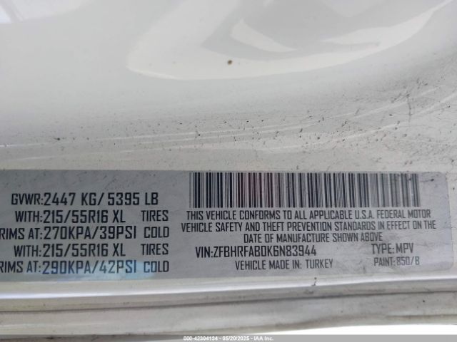 ZFBHRFAB0K6N83944 RAM Promaster City Tradesman