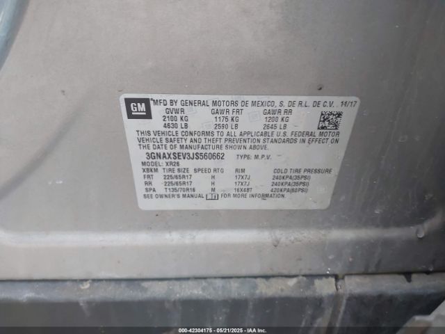 2018 CHEVROLET EQUINOX 3GNAXSEV3JS560662 Photo 8