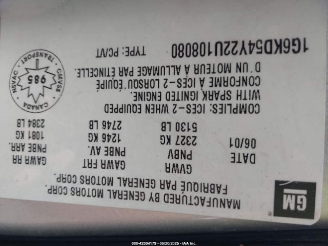 2002 CADILLAC DEVILLE 1G6KD54Y22U108080 Photo 8