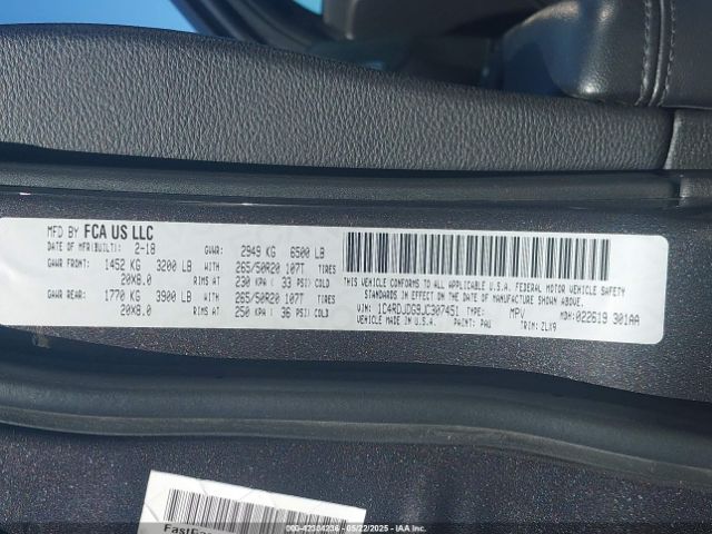 1C4RDJDG9JC307451 Dodge Durango Gt Awd