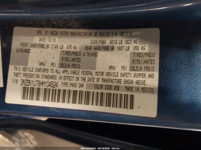 Mazda pe 2017 3MZBN1U78HM104524 Image 9
