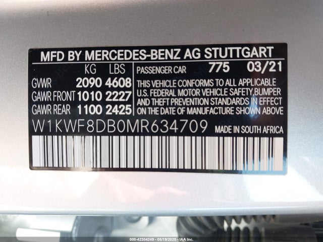 W1KWF8DB0MR634709 Mercedes-Benz m264