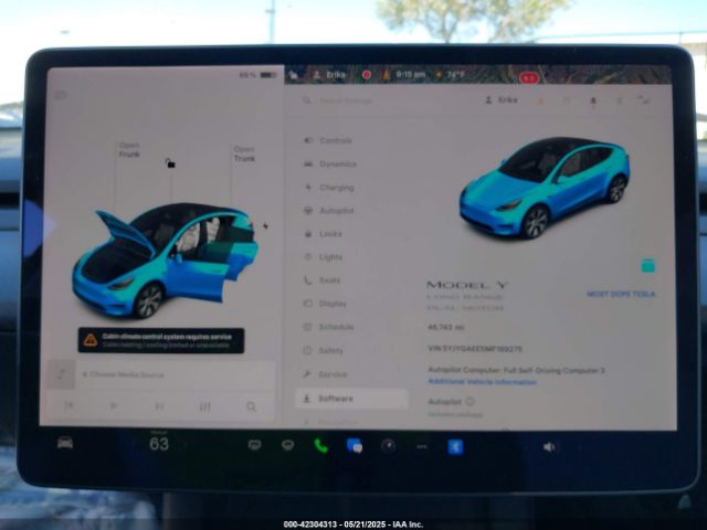 2021 TESLA MODEL Y 5YJYGAEE5MF189275 Photo 6