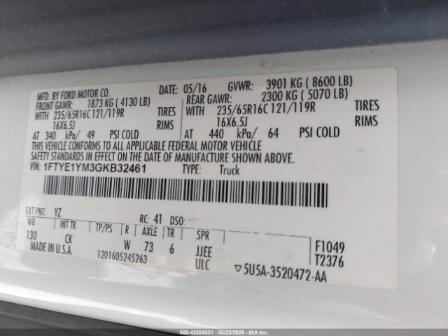 1FTYE1YM3GKB32461 Ford Transit-150