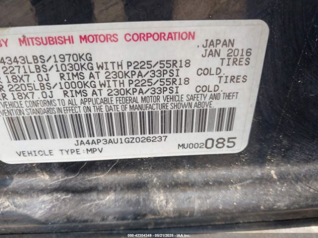 2016 MITSUBISHI OUTLANDER SPORT JA4AP3AU1GZ026237 Photo 8