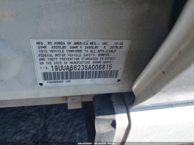 2005 ACURA TL 19UUA66235A006615 Photo 8