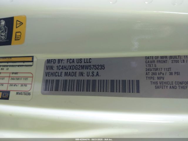 2021 JEEP WRANGLER UNLIMITED 1C4HJXDG2MW575235 Photo 8