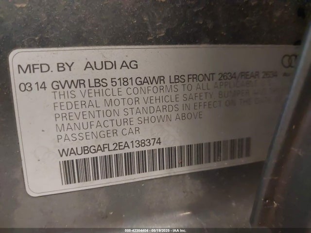 Audi S4 2014 WAUBGAFL2EA138374 Image 9