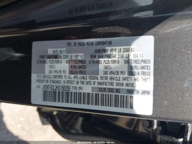 JM3KFADL2H0166055 Mazda Cx-5 Grand Touring
