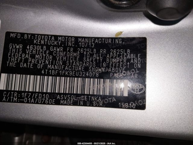 4T1BF1FK9EU324078 Toyota CAMRY LE