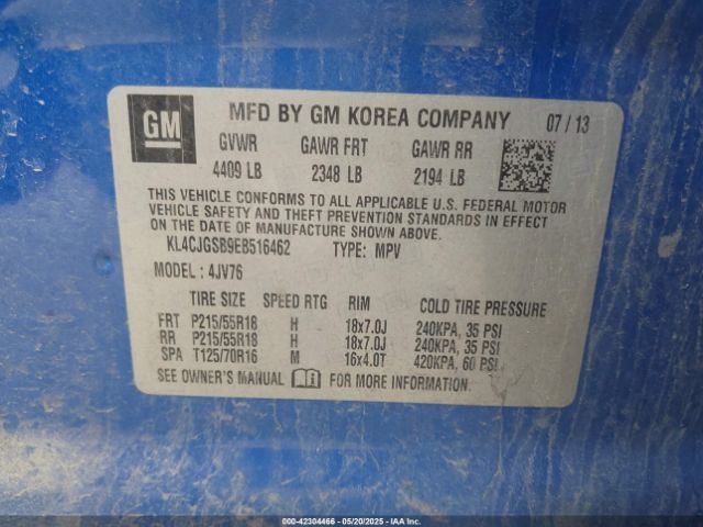 KL4CJGSB9EB516462 Buick Encore Leather