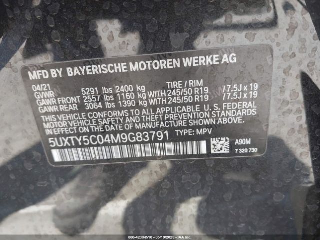 2021 BMW X3 5UXTY5C04M9G83791 Photo 8