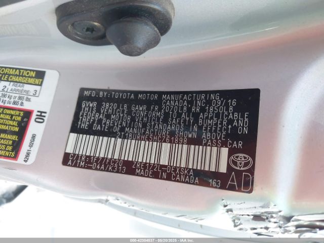 2T1BURHE5HC761898 Toyota Corolla L/le/se/se Special Edition/xle/xse