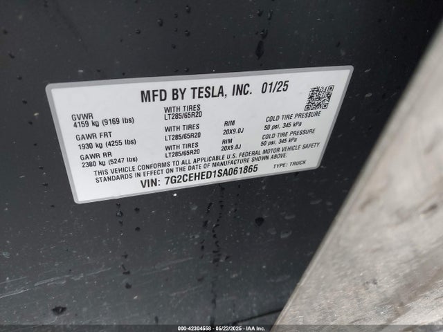 2025 TESLA CYBERTRUCK 7G2CEHED1SA061865 Photo 8