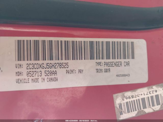 2C3CDXGJ5GH278525 Dodge Charger R/t Scat Pack