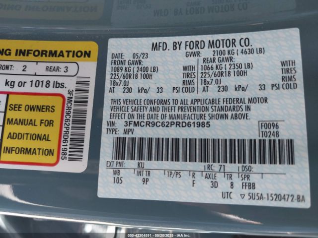 3FMCR9C62PRD61985 Ford dragon