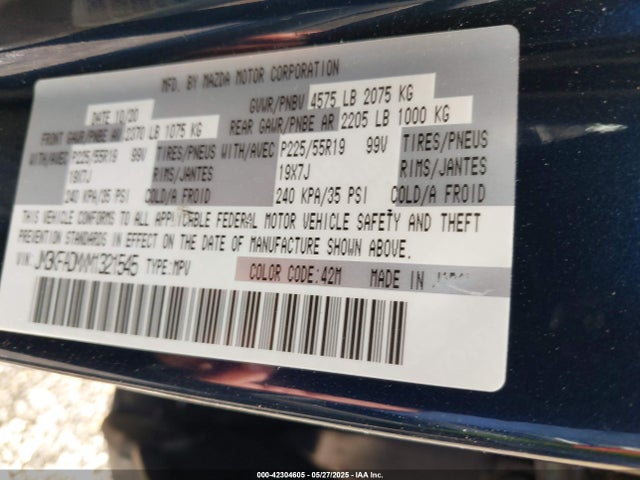 JM3KFADMXM1321545 Mazda py cylinder decativation