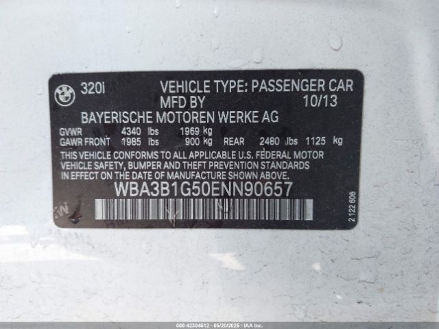 2014 BMW 320I WBA3B1G50ENN90657 Photo 8
