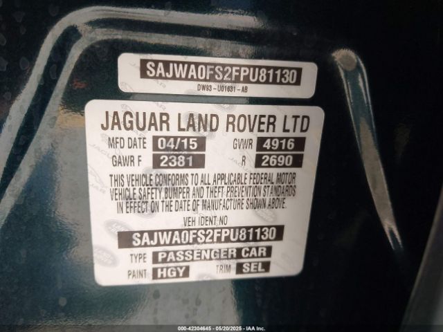 SAJWA0FS2FPU81130 Jaguar Xf 2.0t Premium