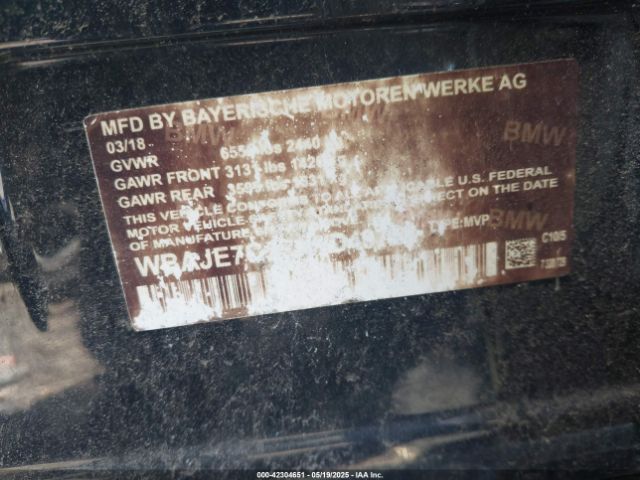 2018 BMW 540I WBAJE7C50JWD49728 Photo 8