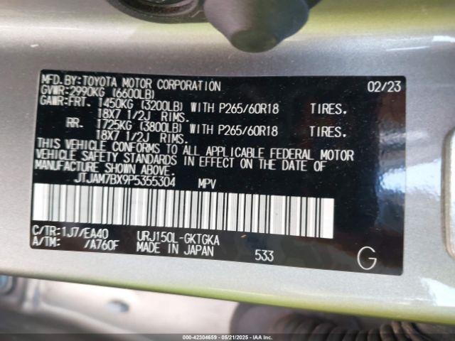 2023 LEXUS GX 460 JTJAM7BX9P5355304 Photo 8