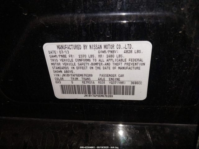 JN1BV7AP6EM676289 Infiniti Q50 Premium
