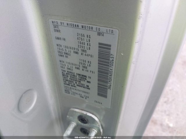 3N6CM0KN2EK700657 Nissan NV200 SV