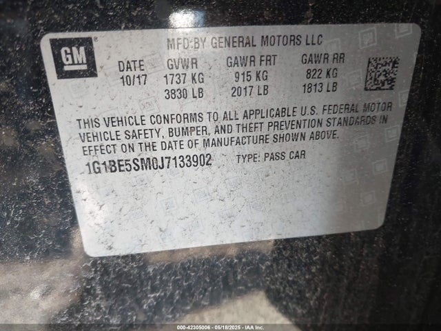 1G1BE5SM0J7133902 Chevrolet Cruze Lt Auto