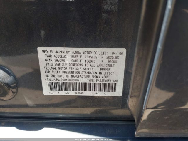 2006 ACURA TSX JH4CL968X6C023071 Photo 8