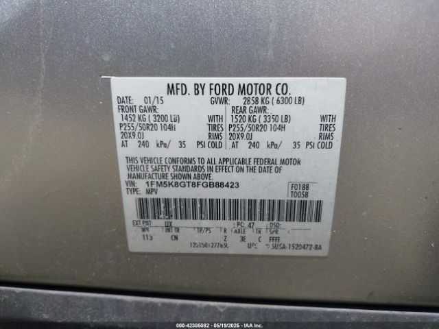 1FM5K8GT8FGB88423 Ford EXPLORER SPORT