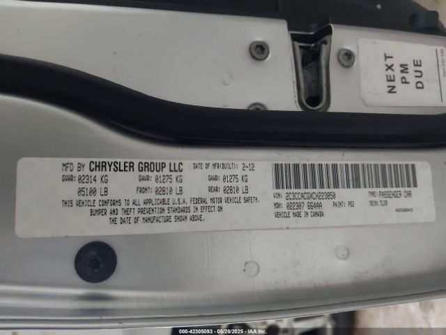 2012 CHRYSLER 300 2C3CCACGXCH223850 Photo 8
