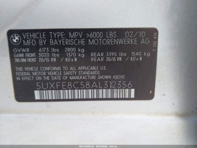 2010 BMW X5 5UXFE8C58AL312356 Photo 8