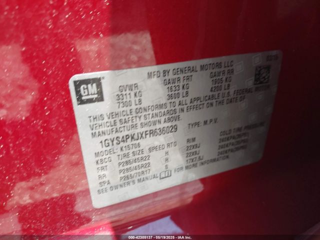 1GYS4PKJXFR636029 Cadillac Escalade Platinum