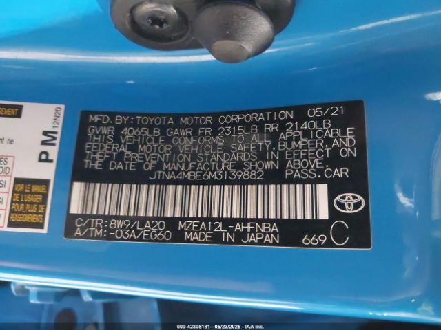 JTNA4MBE6M3139882 Toyota Corolla Xse