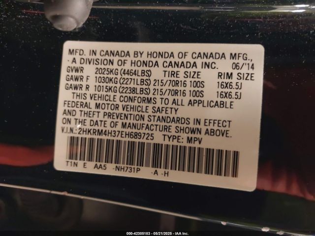 2HKRM4H37EH689725 Honda CR-V LX