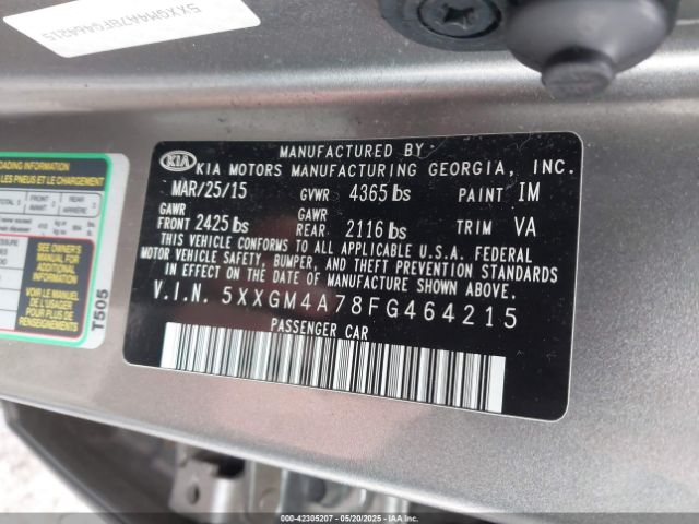 5XXGM4A78FG464215 KIA Optima Lx