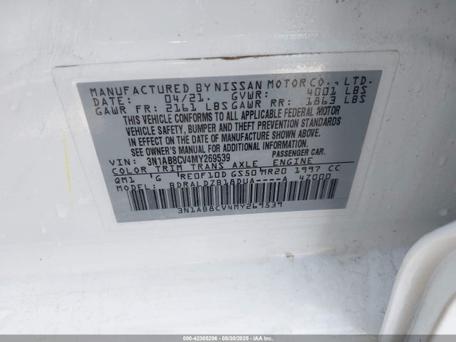 3N1AB8CV4MY269539 Nissan 2021
