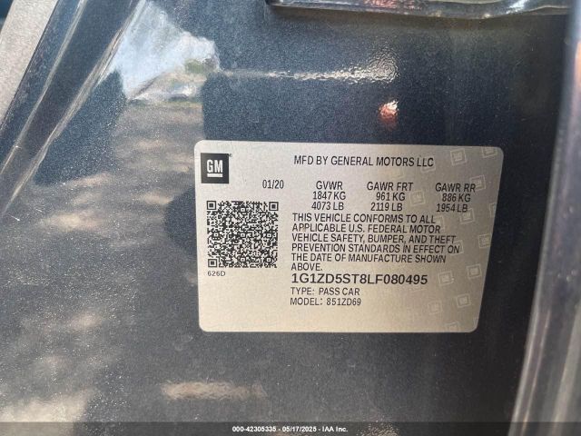 1G1ZD5ST8LF080495 Chevrolet MALIBU LT