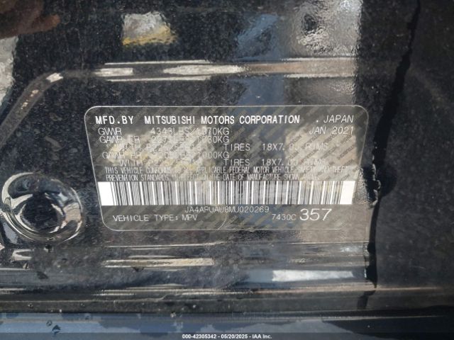 2021 MITSUBISHI OUTLANDER SPORT JA4APUAU8MU020269 Photo 8
