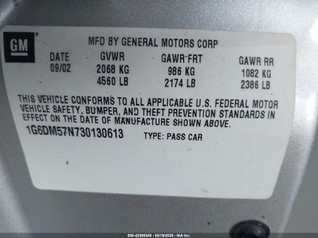 2003 CADILLAC CTS 1G6DM57N730130613 Photo 8