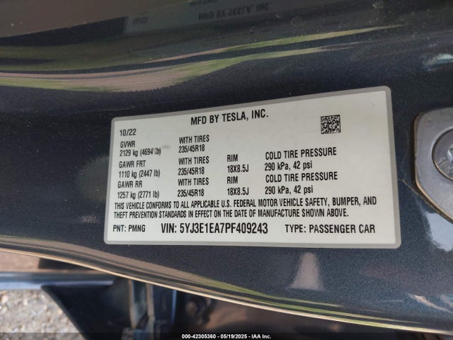 2023 TESLA MODEL 3 5YJ3E1EA7PF409243 Photo 8