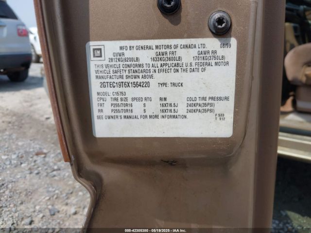 1999 GMC SIERRA 1500 2GTEC19T6X1564220 Photo 8