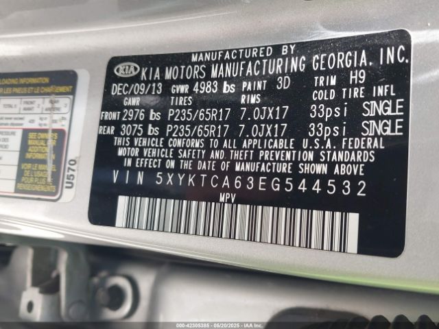 5XYKTCA63EG544532 KIA SORENTO LX