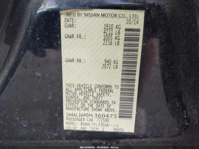 1N4AL3AP0FN360475 Nissan Altima