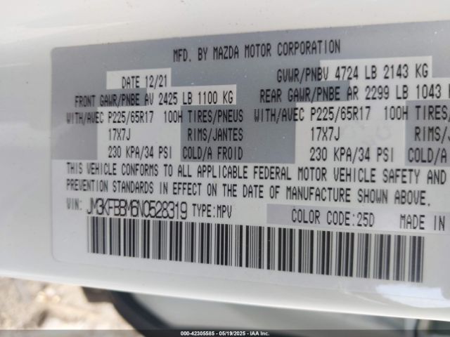 2022 MAZDA CX-5 JM3KFBBM6N0528319 Photo 8