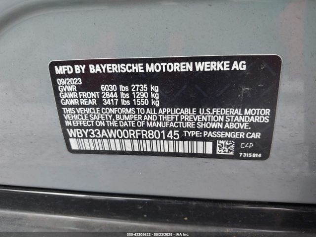 WBY33AW00RFR80145 BMW I4 M50