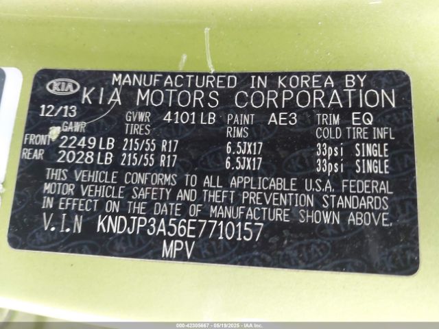 KNDJP3A56E7710157 KIA SOUL +